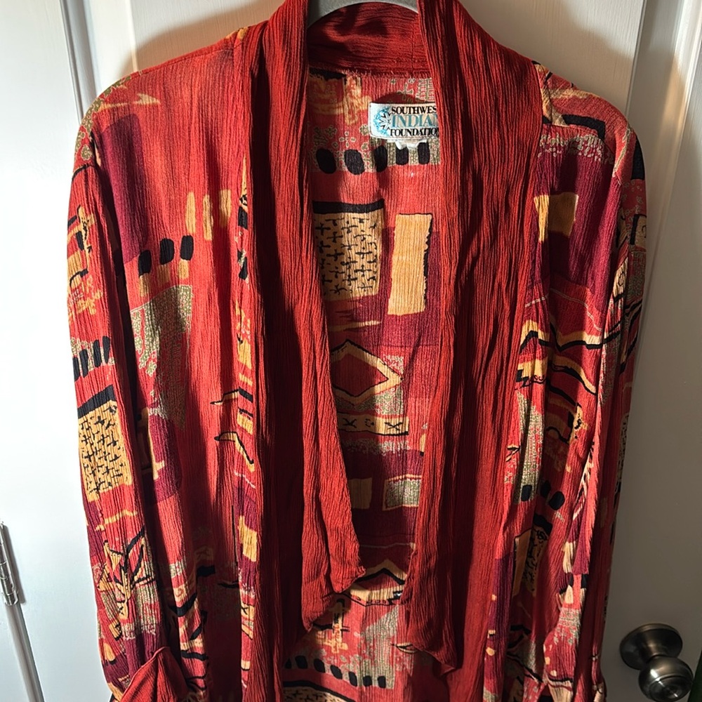 Southwest Indian foundation open front cardigan